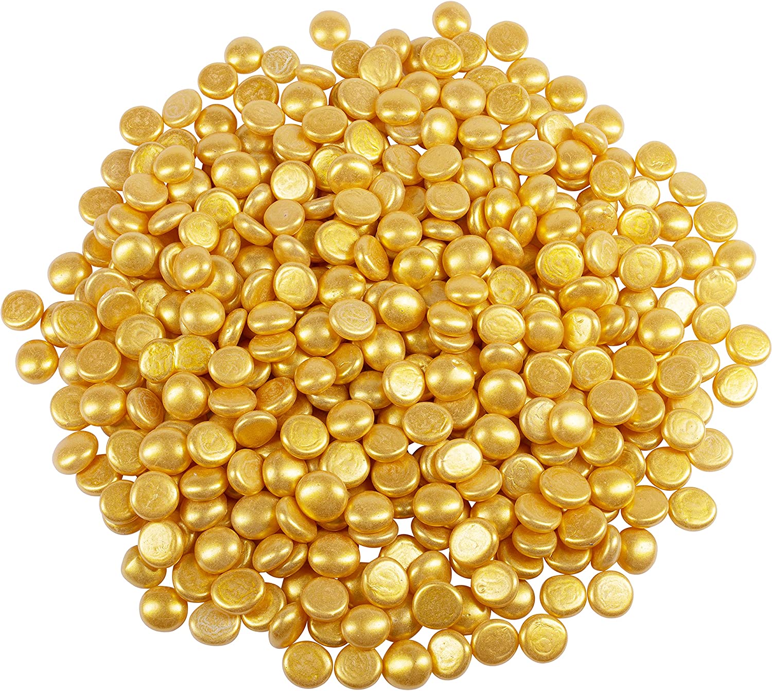 Galashield Gold Flat Glass Marbles for Vases Glass Gems Beads Pebbles Vase Filler 5 LBS, Approx. 450 PCS - image 1 of 7