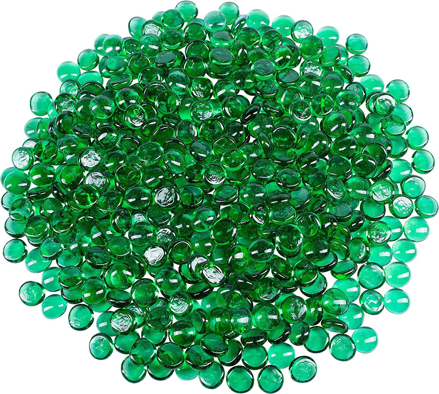 Galashield Green Flat Glass Marbles for Vases Glass Gems Beads Pebbles Vase Filler 5 LBS, Approx. 450 PCS - image 1 of 6