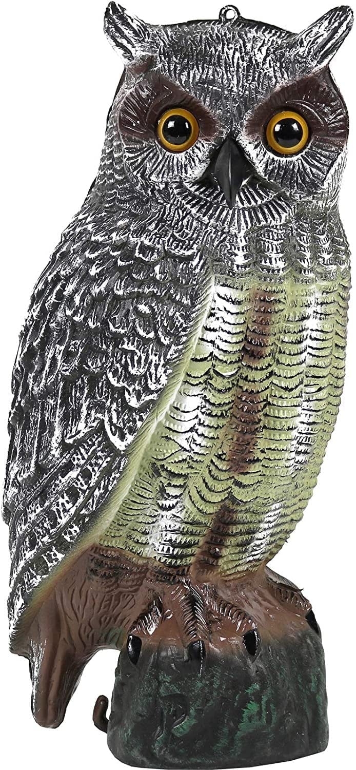 Galashield Owl Decoy | Plastic Owls to Scare Birds Away | Owl Statue for Garden & Outdoors 16.5" Tall