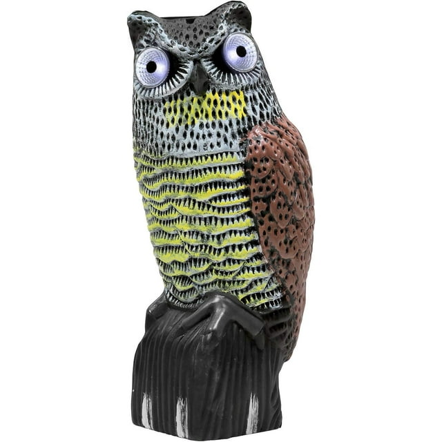 Galashield Owl Decoy Plastic Owls to Scare Birds Away with Solar