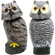 Owl Decoy to Scare Birds Away Scarecrow Fake Owl with Rotating Head 2 Pk
