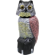 Galashield Owl Decoy to Scare Birds Away Scarecrow Fake Owl with Rotating Head 12 inch Tall