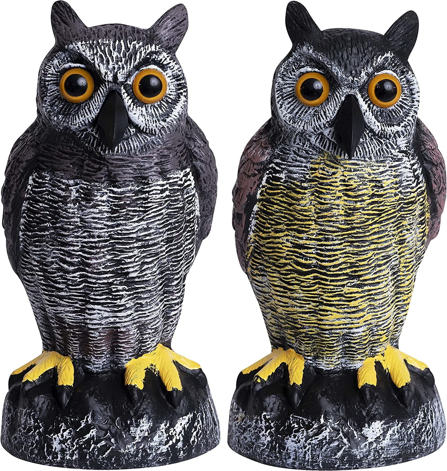 Galashield Owl Decoys to Scare Birds Away Plastic Owls Statue for