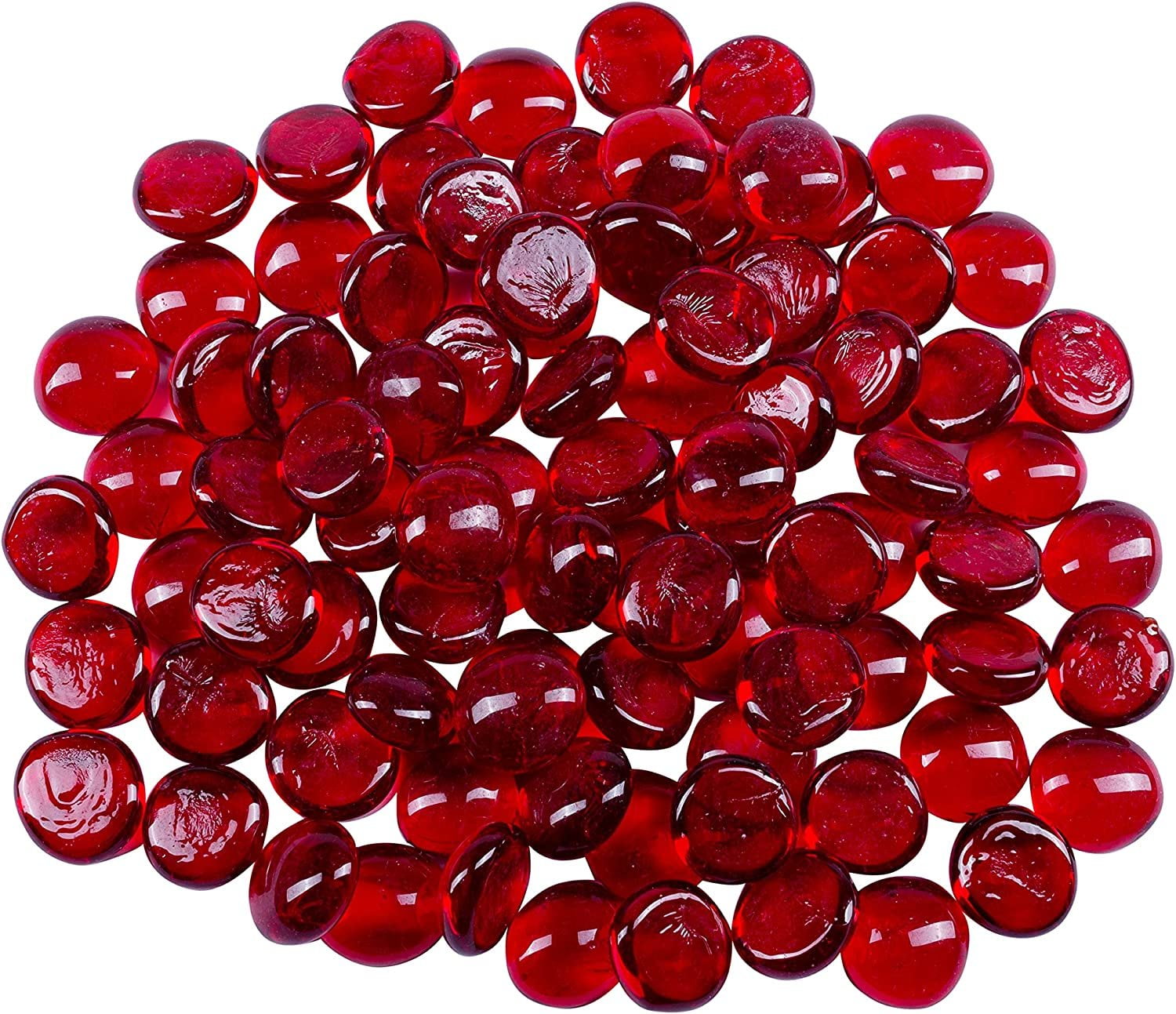 Galashield Red Flat Glass Marbles for Vases Glass Gems Beads Pebbles