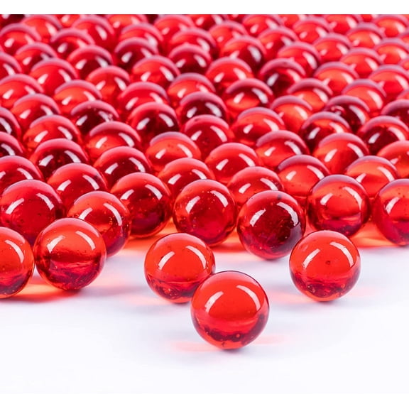 Galashield Red Marbles for Vases Glass Marbles Bulk Vase Fillers Glass Beads for Vases, Round Marble 5lb, Approx. 400 pcs