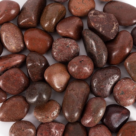 5 lbs Brown River Rocks For Landscaping 45 Stones (1.6-2.4 Inches), Polished Decorative Pebbles for Plants, Fish Tank, Vase