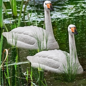 Galashield Swan Decoys for Geese | Large Floating Swan Decoy for Pool, Pond & Lake [2 Pack]