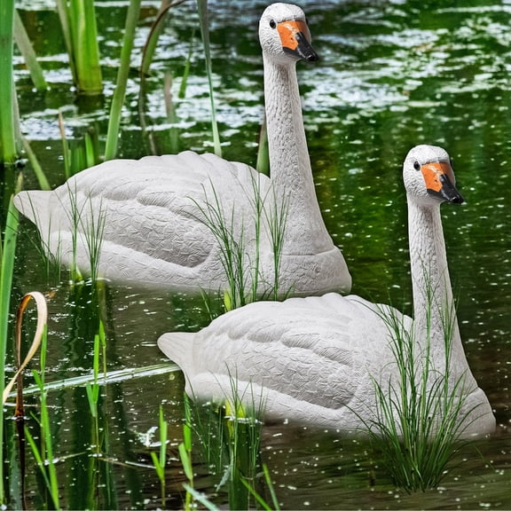 Galashield Swan Decoys for Geese | Large Floating Swan Decoy for Pool, Pond & Lake [2 Pack]