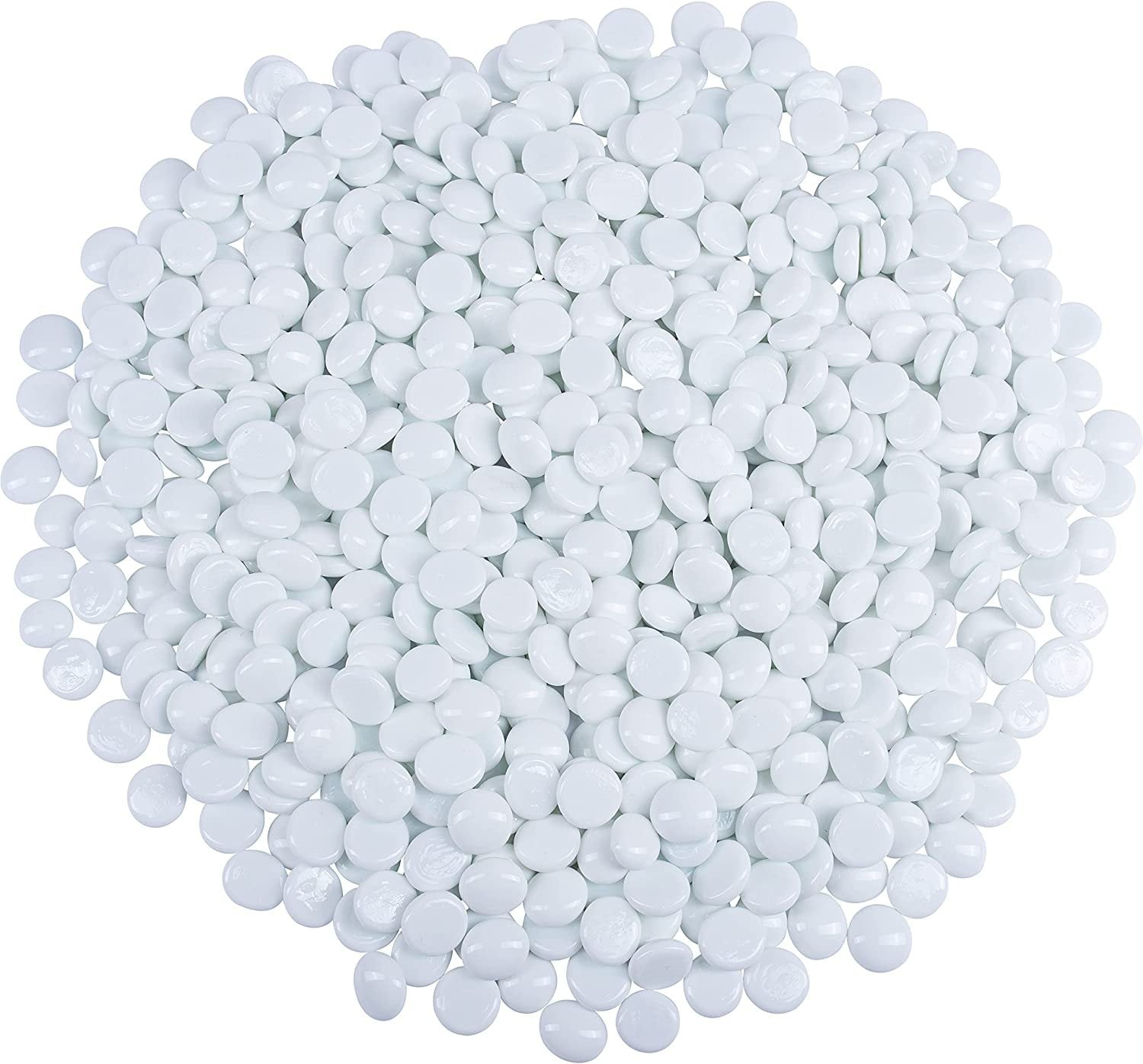 Galashield White Flat Glass Marbles for Vases Glass Gems Beads Pebbles