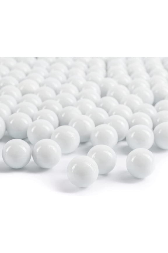 White Marbles for Vases | Glass Marbles Bulk Vase Fillers | Glass Beads for Vases, Round Marble 1lb, (Approx. 80 pcs)