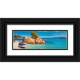 thumbnail image 1 of Galasso, Adriano 14x7 Black Ornate Wood Framed with Double Matting Museum Art Print Titled - Cala smeraldo, 1 of 4