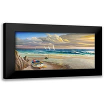 Galasso, Adriano 14x9 Black Modern Framed Museum Art Print Titled - Tramonto sulla battigia