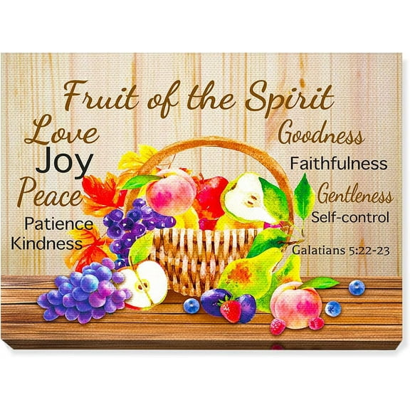 Galatians 5:22-23 Wall Decor,Bible Verse Canvas Wall Art,Fruit Of The Spirit Christian Canvas Wall Artwork for Kitchen Dinning Room Restaurant Home