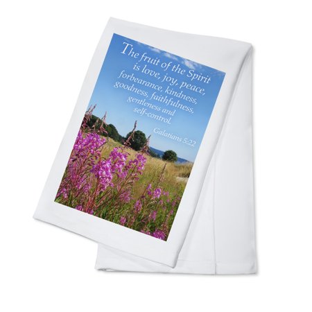 Galatians 5:22, Inspirational (100% Cotton Tea Towel, Decorative Hand Towel, Kitchen and Home)