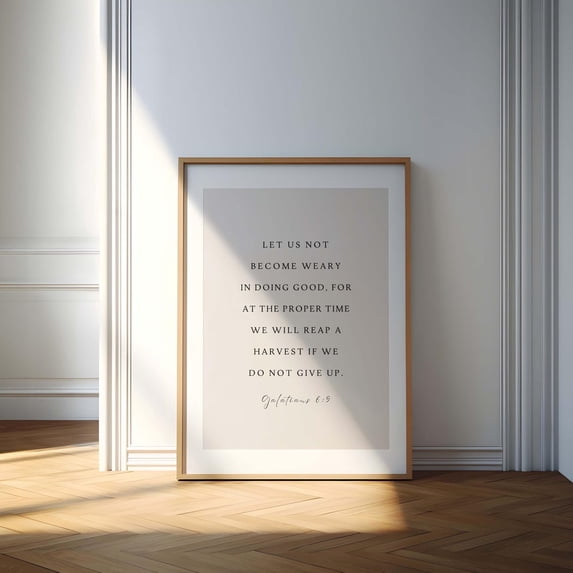Galatians 6 9 Scripture Christian Wall Art, Unframed Canvas Size 12x18