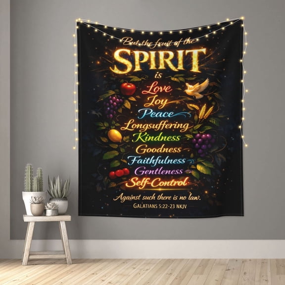 Galatians Fruit Of The Spirit Tapestry Indian Wall Hanging Decorative Tapestry For Bedroom Living Room Dorm Room 60 x 51 inch