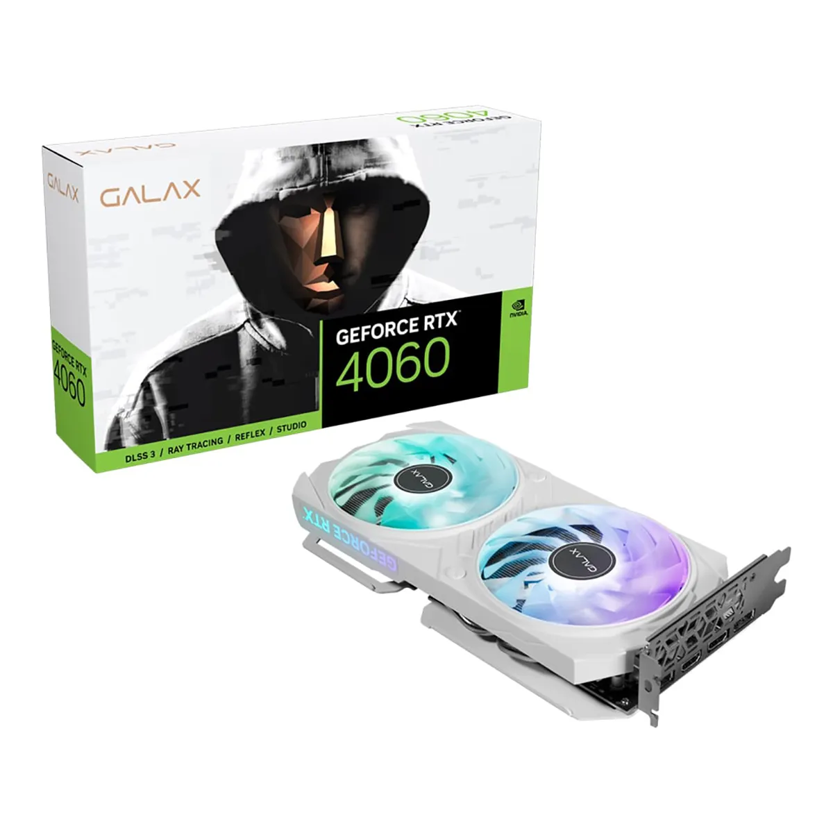 Galax RTX 4060 White 1-Click OC Graphics Card ,Up to 2580 MHz, 8GB