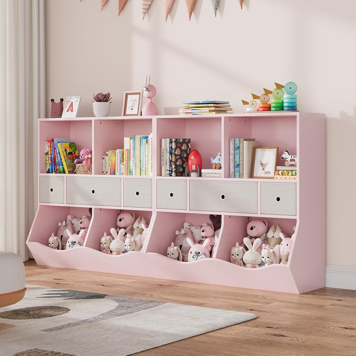Galaxera 2 Set Kids Bookshelf and Bookcase Toy Storage MultiShelf with ...