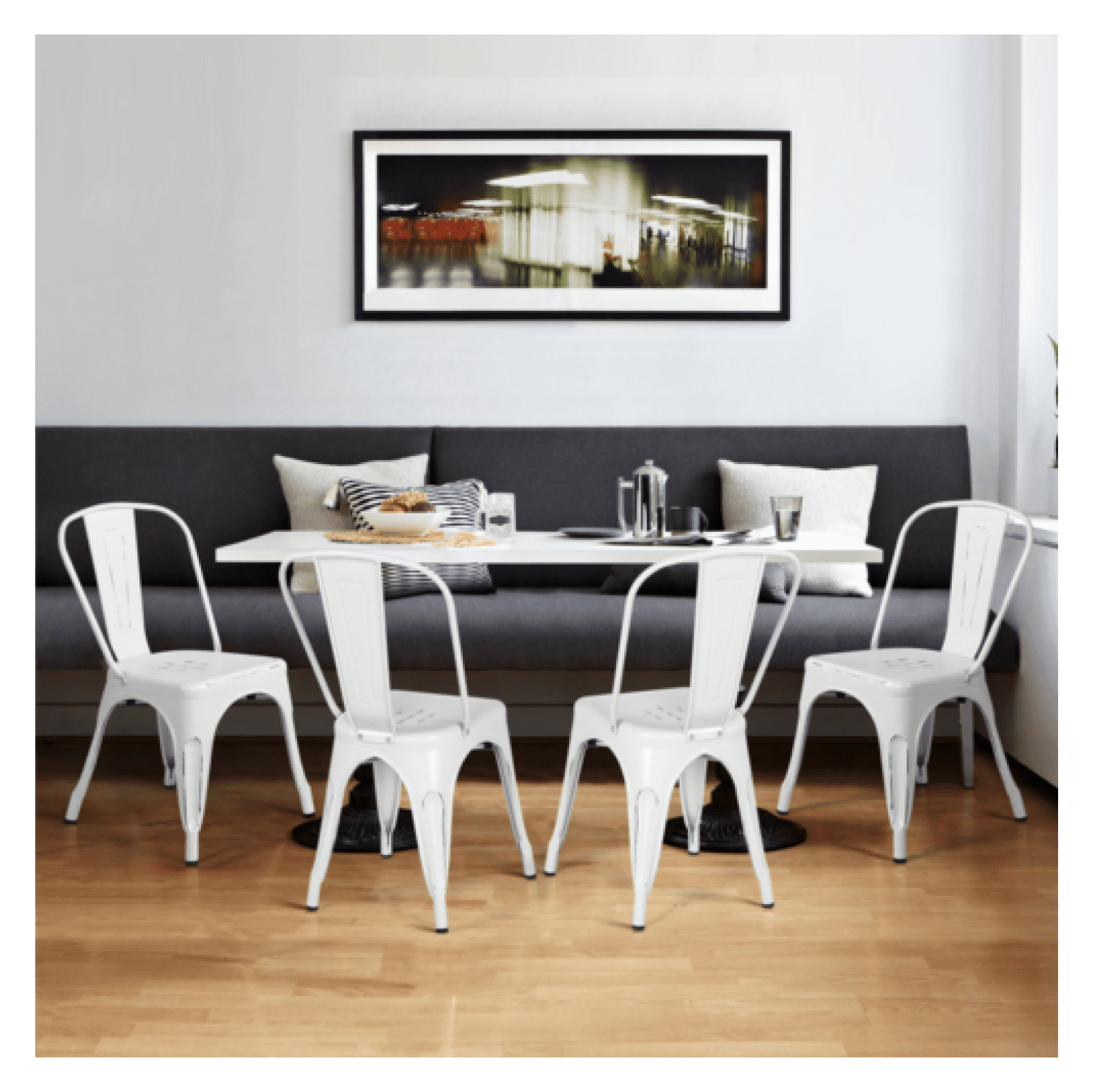 Galaxera Classic Iron Metal Dining Chair Indoor Outdoor Stackable