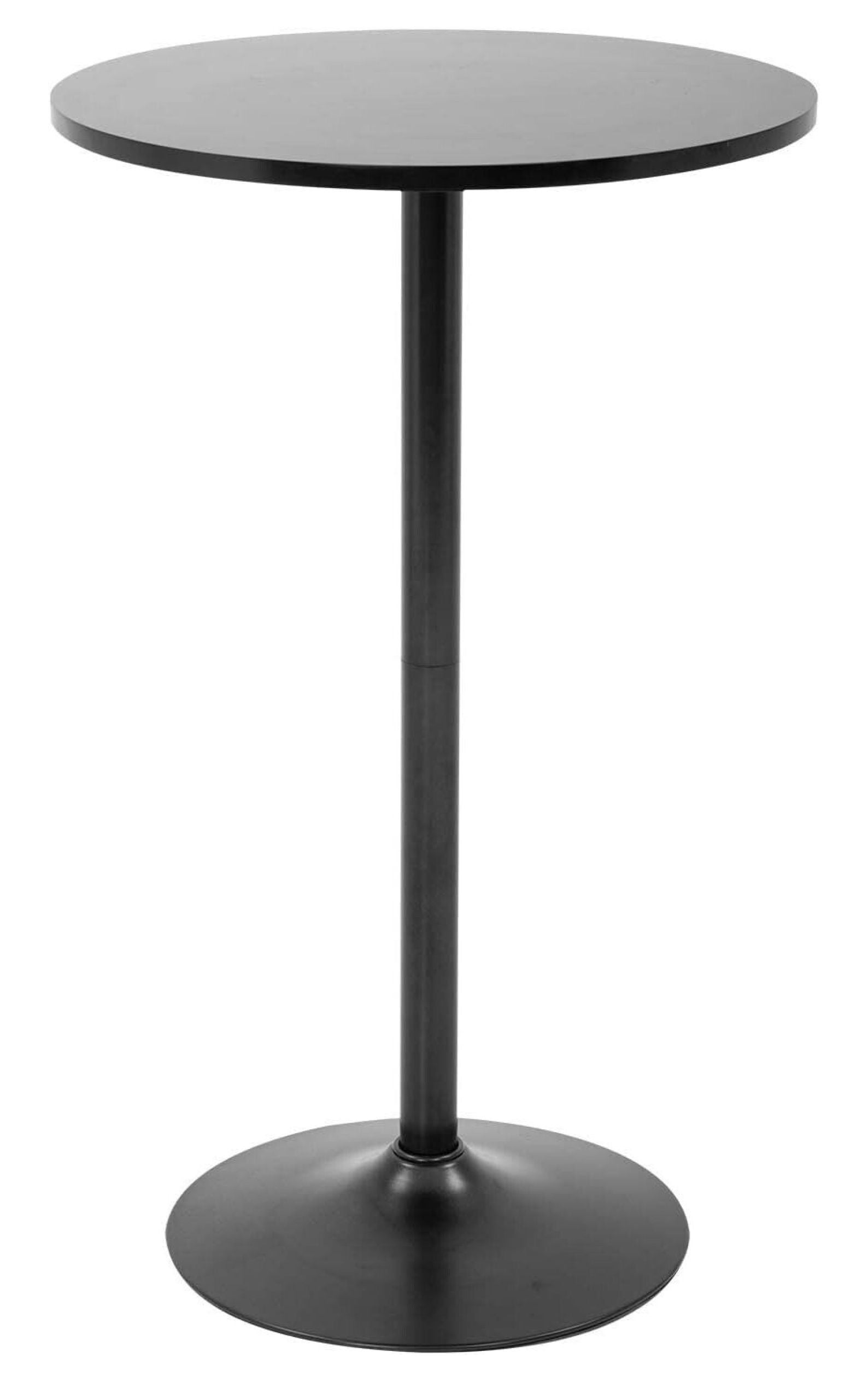 Black Round Wood and Metal Counter Height Bar Table