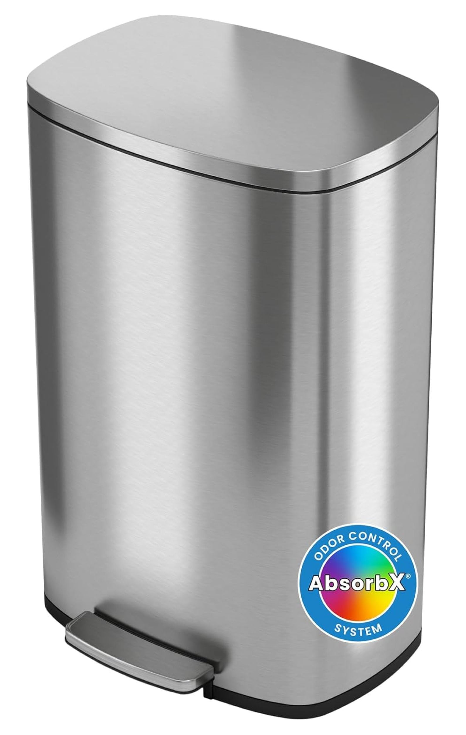 Galaxera SoftStep 13.2 Gallon Step Kitchen Trash Can with Lid and Odor