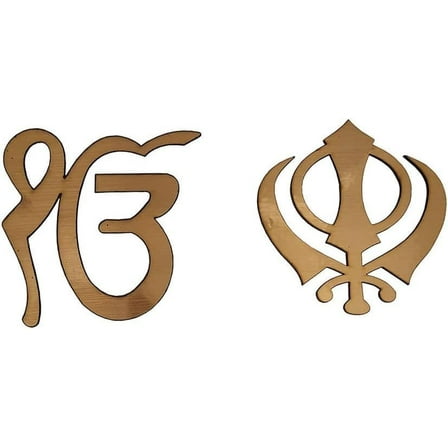 Galaxie Karmaa Golden Color Ekonkar And Khanda Sticker for Home Décor Wall Décor Pack of 1