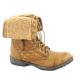 thumbnail image 1 of Galaxy-02 Women's Fashion Combat Mid-Calf Foldable Quilted Back Zipper Boots Shoes, 1 of 2