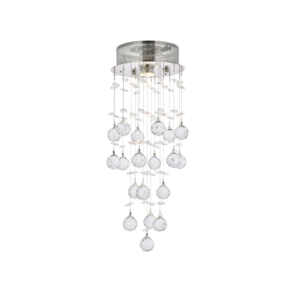 Galaxy Chrome Flush Mount with Clear Royal Cut Crystal