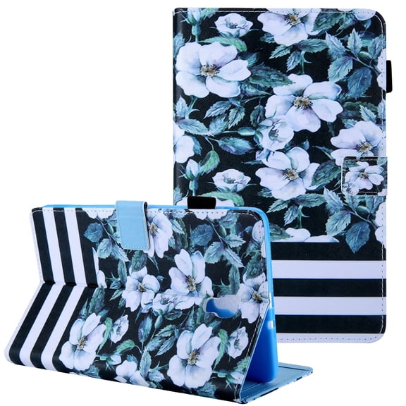 Galaxy A 10.5" 2018 Case SM-T590 T595 T597, Allytech Folio Synthetic Leather Smart Cover Auto Sleep Wake Shockproof Stand Case Cover for Samsung Galaxy A 10.5" 2018 Released,Blossom