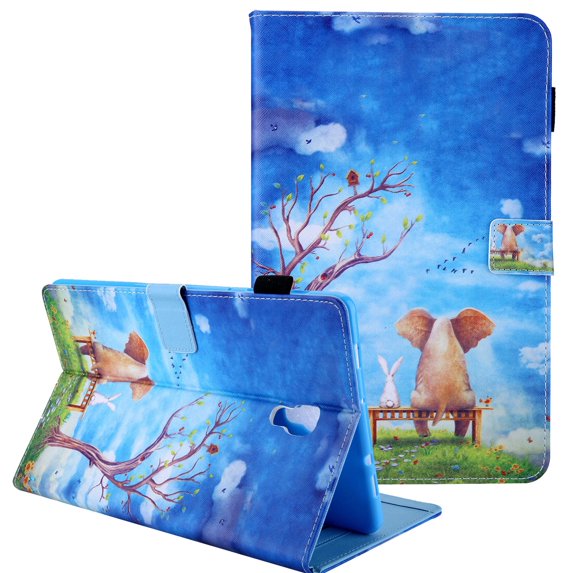 Galaxy A 10.5" 2018 Case SM-T590 T595 T597, Allytech Folio Synthetic Leather Smart Cover Auto Sleep Wake Shockproof Stand Case Cover for Samsung Galaxy A 10.5" 2018 Released,Elelphant