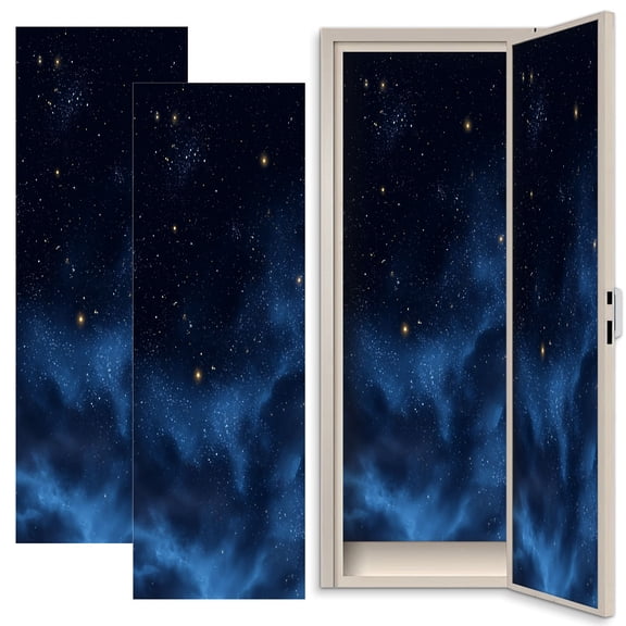 Galaxy 2 Pcs School Locker Magnetic Wallpaper 12" x 36" Starry Night Sky Glowing Stars Cosmic Clouds Reusable Removable Locker Accessories Back to School Supplies