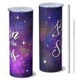 thumbnail image 1 of Galaxy 20oz Stainless Steel Skinny Tumbler – Vacuum Insulated Slim Travel Cup with Lid & Stainless Steel Straw, 360° Full Wrap Printed Tumbler for Home, Office & Outdoor Use, Starry, 1 of 6