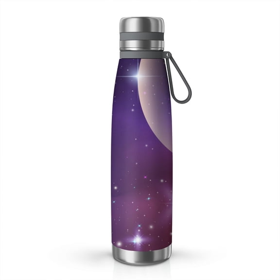Galaxy 29oz Stainless Steel Insulated Thermos with Tea Filter, 360° Printed Travel Bottle, Leakproof BPA-Free Flask with Anti-Slip Base, 304 Inner & 201 Outer, Vacuum Cup, Starry