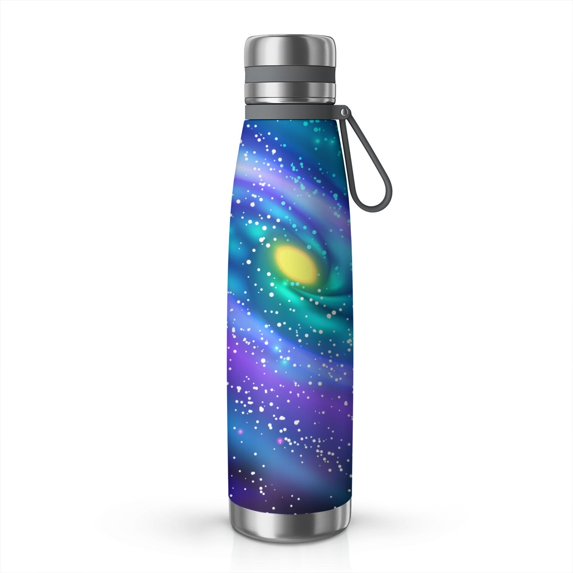 Galaxy 29oz Stainless Steel Insulated Thermos with Tea Filter, 360° Printed Travel Bottle, Leakproof BPA-Free Flask with Anti-Slip Base, 304 Inner & 201 Outer, Vacuum Cup, Starry