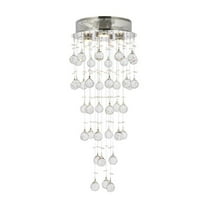 Galaxy 3 light Chrome Flush Mount Clear Royal Cut Crystal