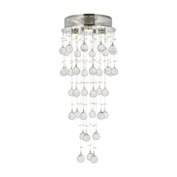 Galaxy 3 light Chrome Flush Mount Clear Royal Cut Crystal