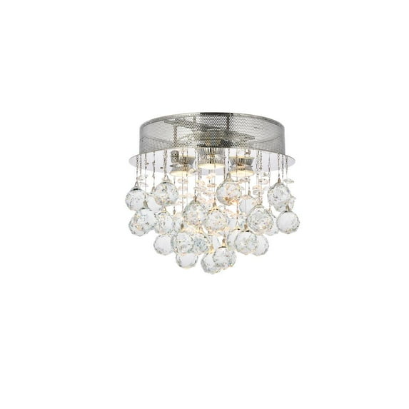 Galaxy 3 light Chrome Flush Mount Clear Royal Cut Crystal
