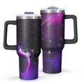 thumbnail image 1 of Galaxy 40oz Tumbler with Handle and Straw, Large Capacity Travel Cup for Hot & Cold Drinks, Double Walled Vacuum Insulated Cup,Birthday Thanksgiving Christmas Gifts for Women Girls, Starry, 1 of 6