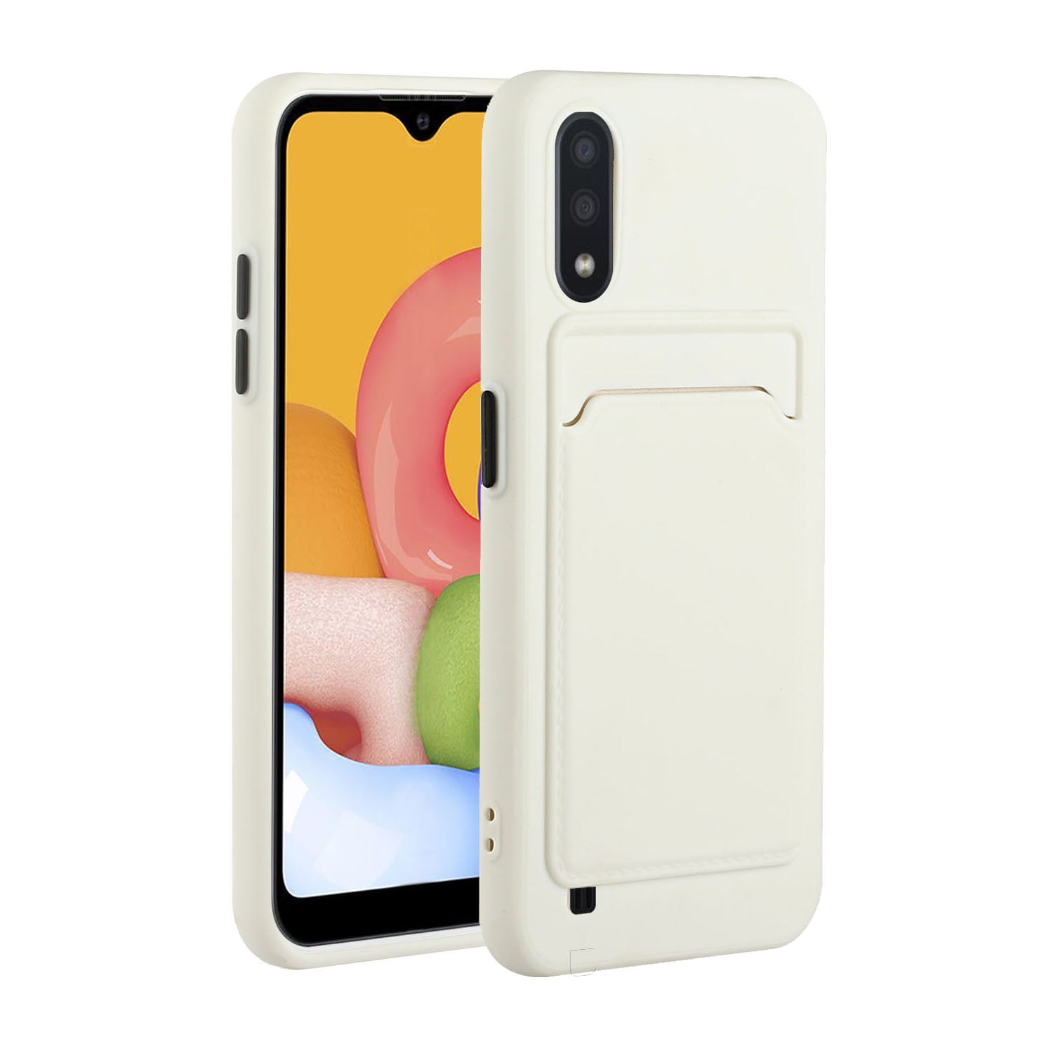Galaxy A01 Case Slim Soft Fit Shockproof Protection Case Dropproof Non Slip Silicone Case with Card Slots Soft TPU Bumper Phone Wallet Case for Samsung Galaxy A01 White Walmart