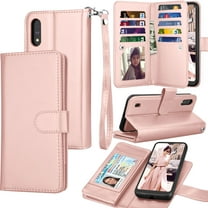 Galaxy A01 Case, [US Version] Galaxy A01 Wallet Case, Tekcoo Luxury PU Leather Cash Credit Card Slots Holder Carrying Flip Cover [Detachable Magnetic Hard Case] Kickstand for Samsung A01 [Rose Gold]