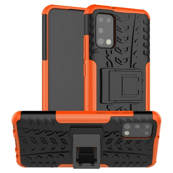 Galaxy A02S Case,Dteck Samsung A02S Case, Shockproof Tough Dual Layer Rugged Protective Case Hybrid Kickstand Cover for Samsung Galaxy A02S, Orange