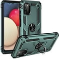 thumbnail image 1 of Galaxy A03S Case [ Grade 16ft Drop Tested] with HD Screen Protector,  Ring Holder Kickstand - Dark Green, 1 of 16
