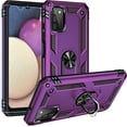 thumbnail image 1 of Galaxy A03S Case [Military Grade 16ft Drop Tested] with HD Screen Protector, Magnetic Ring Holder & Kickstand, Purple, 1 of 17