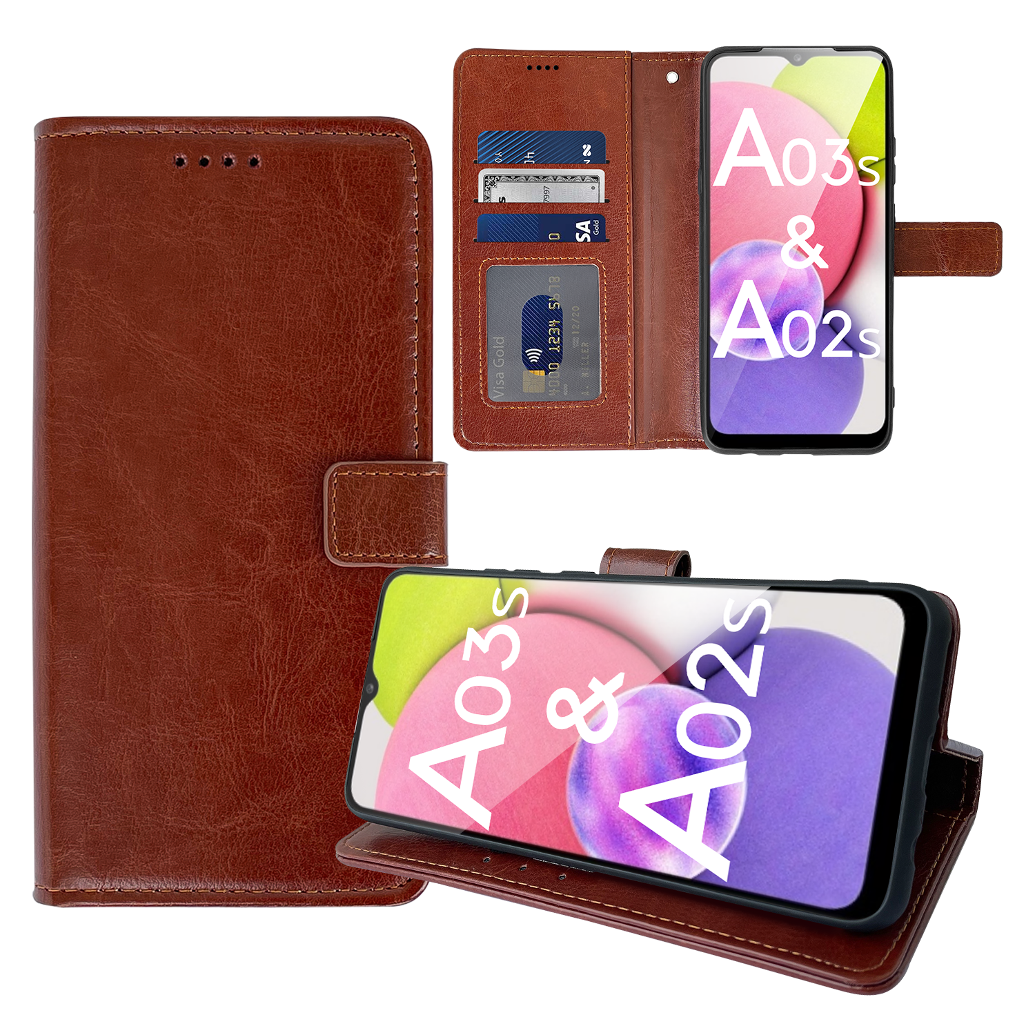 Galaxy A03s Case, CBUS Wallet Flip Case with Card Holders Folio for