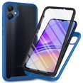 thumbnail image 1 of Galaxy A05 Case with Built in Screen Protector,Dteck Full-Body Shockproof Rubber Hybrid Protection Crystal Clear PC Back Protective Phone Case Cover for Samsung Galaxy A05,Darkblue, 1 of 4