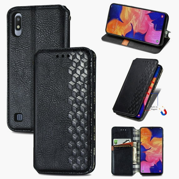 Galaxy A10 Wallet Case, Dteck Premium PU Leather Flip Folio Wallet Case with Card Slot Magnetic Closure Case for Samsung Galaxy A10 , Black