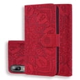 thumbnail image 1 of Galaxy A10e Case ONLY (NOT for A10), Allytech Slim Premium PU Leather Retro Mandala Embossed Slim Stand Folio Flip Cards Holder Shockproof Wallet Case Cover for Samsung Galaxy 10e, Red, 1 of 13