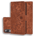 thumbnail image 1 of Galaxy A10e Case ONLY (NOT for A10), Allytech Slim Premium PU Leather Retro Mandala Embossed Slim Stand Folio Flip Cards Holder Shockproof Wallet Case Cover for Samsung Galaxy 10e, Brown, 1 of 13