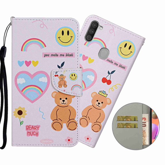 Galaxy A11 6.4 inch 2020 Released Wallet Case, Dteck Folio Flip Shockproof Kickstand Cards Slots Magnetic Clasp Wallet Case Cover for Samsung Galaxy A11 , Bear