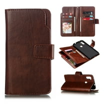 Galaxy A11 Case, Allytech PU Leather 9 Cards Slots Kickstand Folio Style Retro Shockproof Magnetic Closure Drop Protection Flip Cover Wallet Case for Samsung Galaxy A11, Brown
